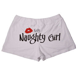 Naughty Girl - Ladies White Cotton Shorts