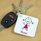 Personalized Stick Figure Key Chain