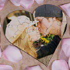Picture Perfect Personalized Photo Heart Shaped Wood Jig Saw Puzzle