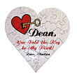 618952 - You Hold the Key to my Heart Personalized Heart Shaped Wood Jig Saw Puzzle