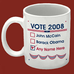 Ballot Vote 2008 Personalized Coffee Mug  