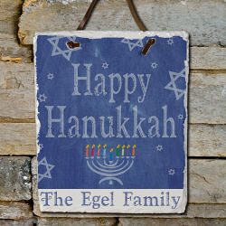 Happy Hanukkah Slate Plaque