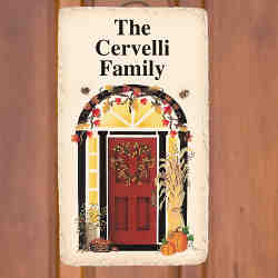 Fall Door Welcome Personalized Slate Plaque
