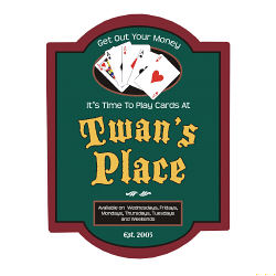 Poker Place Personalized Wall Sign