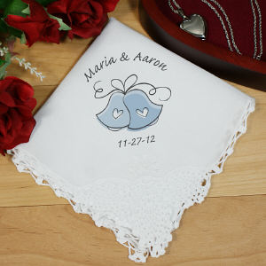 Wedding Bells Personalized Wedding Ladies Handkerchief