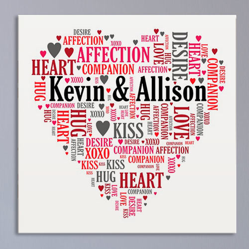 Couples Love Word-Art Canvas