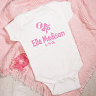 New Baby Girl Rattle and Bow Personalized Infant Creeper