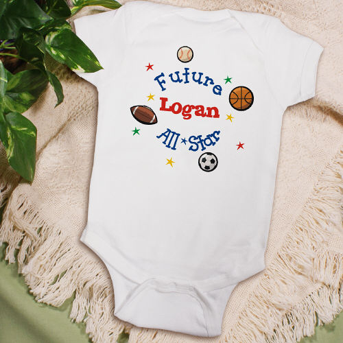 New Baby Future All-Star Personalized Infant Creepers