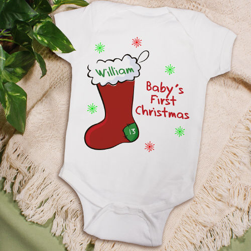 Baby's 1st Christmas Personalized Christmas Infant Baby Onesies