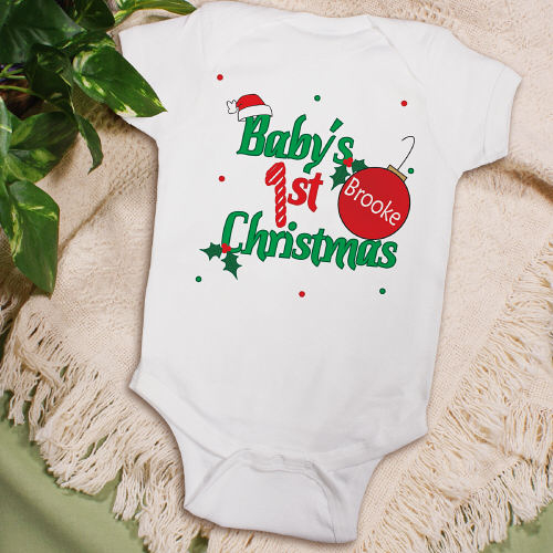 Baby's 1st Christmas Personalized Infant Creepers