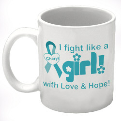 I Fight Like A Girl - Ovarian Cancer Awareness Mug