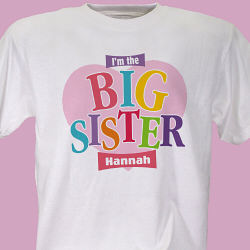 Big Sister Heart Personalized Youth T-shirt