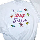Butterfly and Flowers Big Sister Personalized Youth Sweatshirt