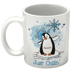 Just Chillin' Penguin Personalized Winter Coffee Mug