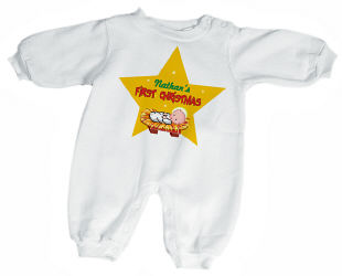 My 1st Christmas Star Personalized Romper
