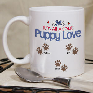 It's All About Puppy Love Personalized Pet Coffee Mug