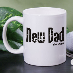 New Dad Monogrammed Coffee Mug