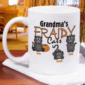 Fraidy Cats Personalized Halloween Coffee Mug
