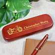 Engraved Motorcycle Rosewood Pen Set 729600