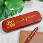 Personalized Hot Rod Engine Rosewood Pen Set