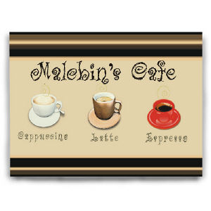 Personalized Cafe Kitchen Wall Canvas