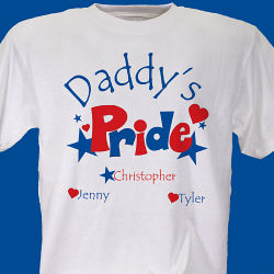 Heart and Stars Pride T-Shirt Personalized Fathers Day Shirt