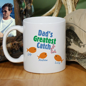 Greatest Catch Personalized Fathers Day Coffee Mug