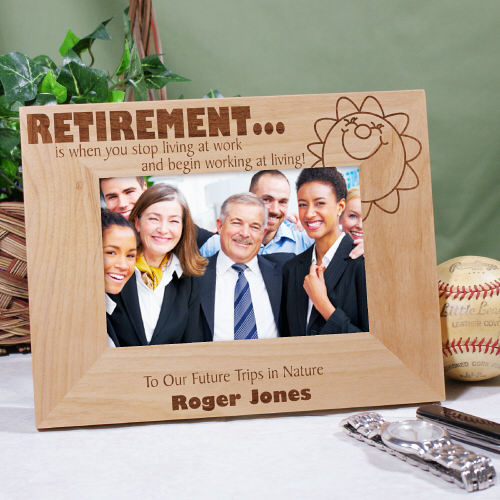 Working at Living Personalized Retirement Wood Picture Frames
