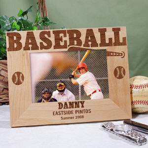 Baseball Wood Picture Frame