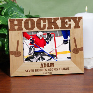 Personalized Hockey Wood Picture Frame
