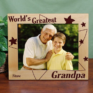 Grandpa Frame Personalized World's Greatest Grandpa Wood Picture Frame