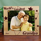 Personalized World's Greatest Stars Wood Picture Frame