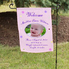 Personalized Baby Girl Announcement Garden Flag