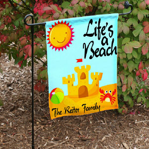 Life's A Beach Personalized Garden Flag
