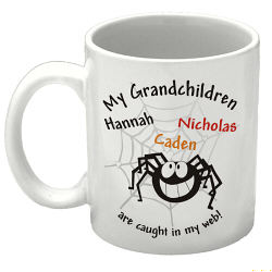 Caught In My Web Personalized Halloween Coffee Mug