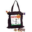 G11980 - Dancin' Skeleton Personalized Black Canvas Trick or Treat Bag