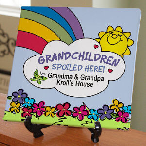 Personalized Grandparents Wall Canvas - Spoiled Here