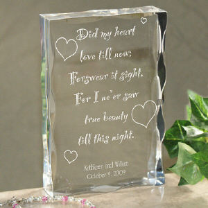 Love Till Now Wedding Keepsake Block