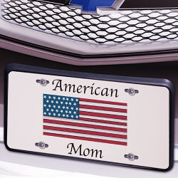 American Flag Personalized Military License Plate