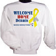 51849X - 3 Star Yellow Ribbon Welcome Home Personalized Military Sweatshirt