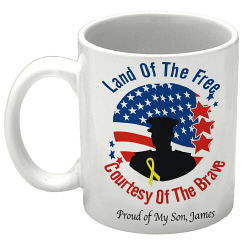 Land of the Free Personalized Military Ceramic Coffee Mug  