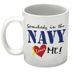 Somebody Loves Me In The Military Personalized Ceramic Coffee Mug
