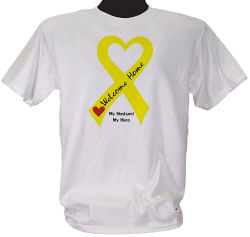 Yellow Ribbon Welcome Home Personalized Military T-shirt