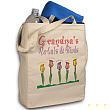 80352 - Petals and Buds Personalized Canvas Tote Bag