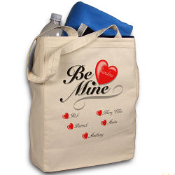 Be Mine Personalized Canvas Tote Bag