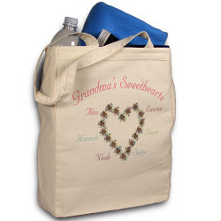 My Sweethearts Personalized Canvas Tote Bag