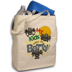 Batty Kids Personalized Halloween Tote Bag