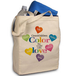Color the World Personalized Canvas Tote Bag