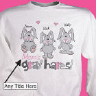 Gray Hares  Personalized Sweatshirt