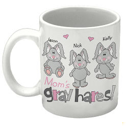 Gray Hares Personalized Ceramic Coffee Mug